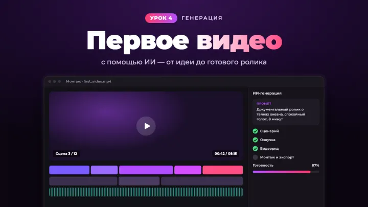 Урок 4 — генерация первого видео с помощью ИИ
